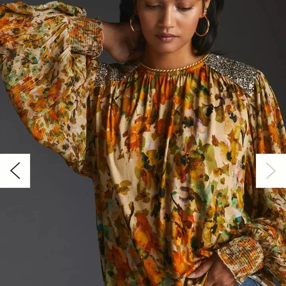 Anthropologie Multicolor Floral Blouse - Picture 9 of 9
